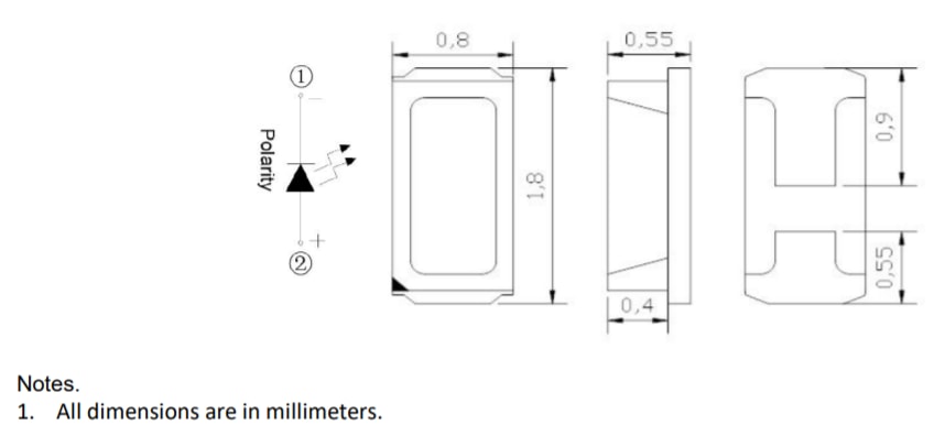Inolux IN-P18AT Top View SMD LEDs